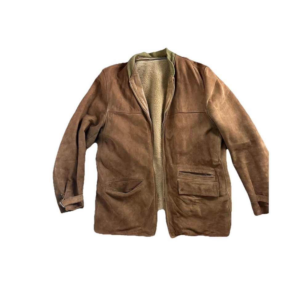 Vintage 1960s 1970s Penneys Sports Outerwear Suede Leather Jacket Size 40
